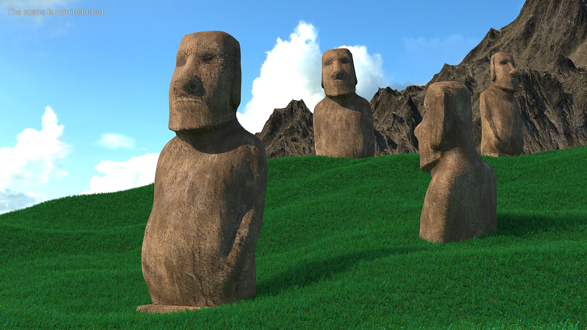 3D Moai Hoa Hakananai model