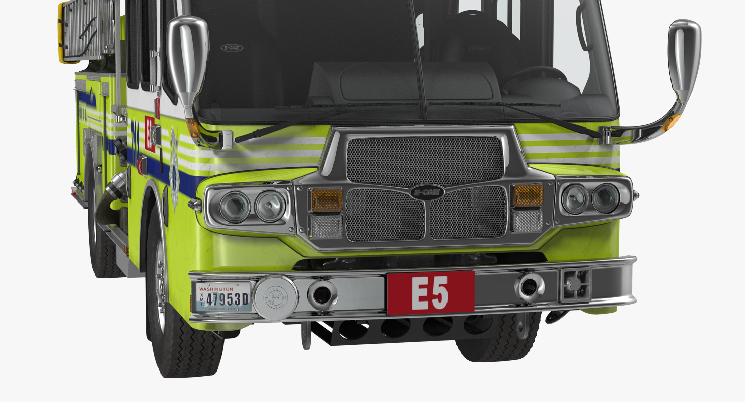 3D Fire Department E One Quest Pumper Rigged