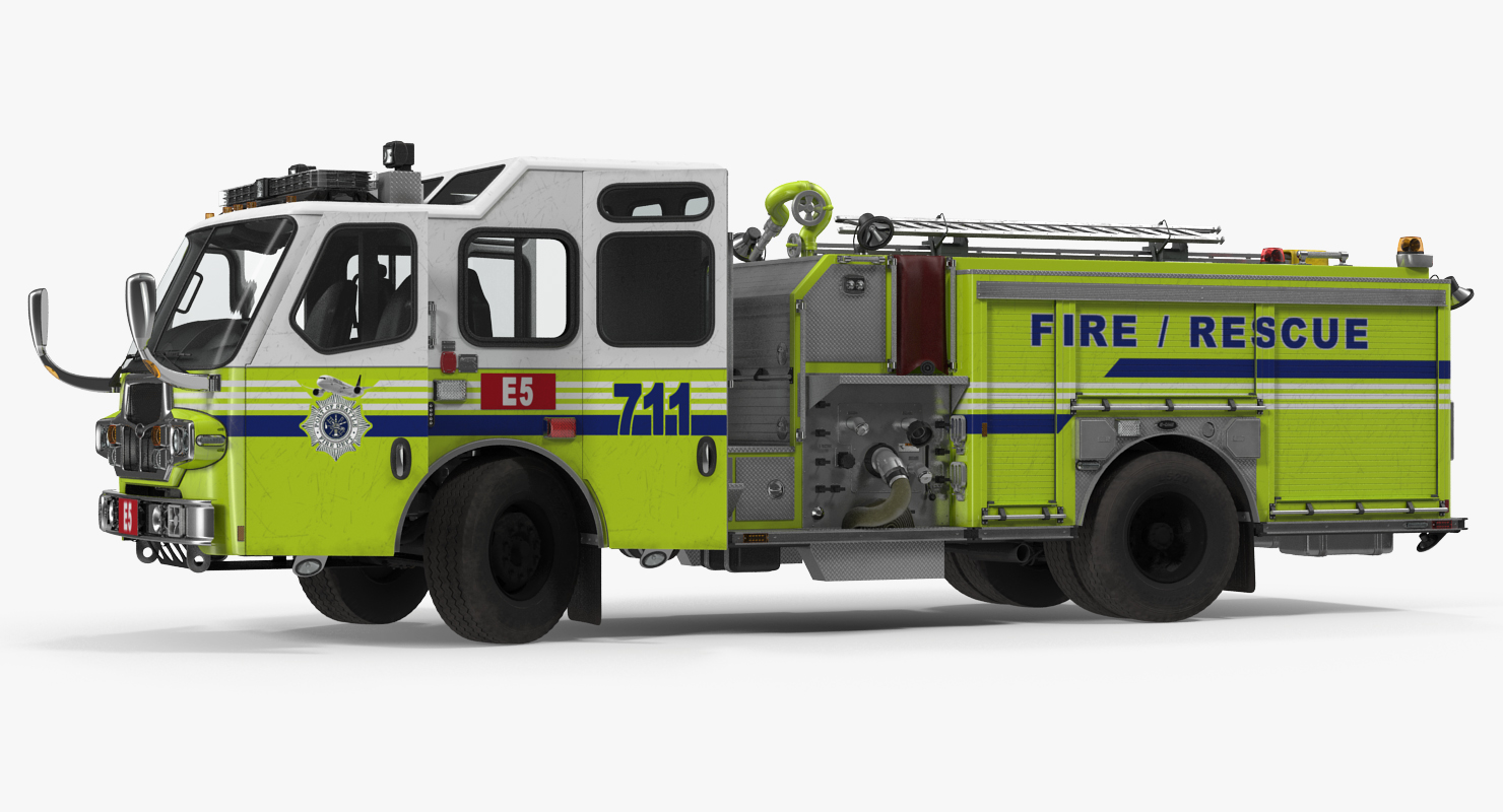 3D Fire Department E One Quest Pumper Rigged