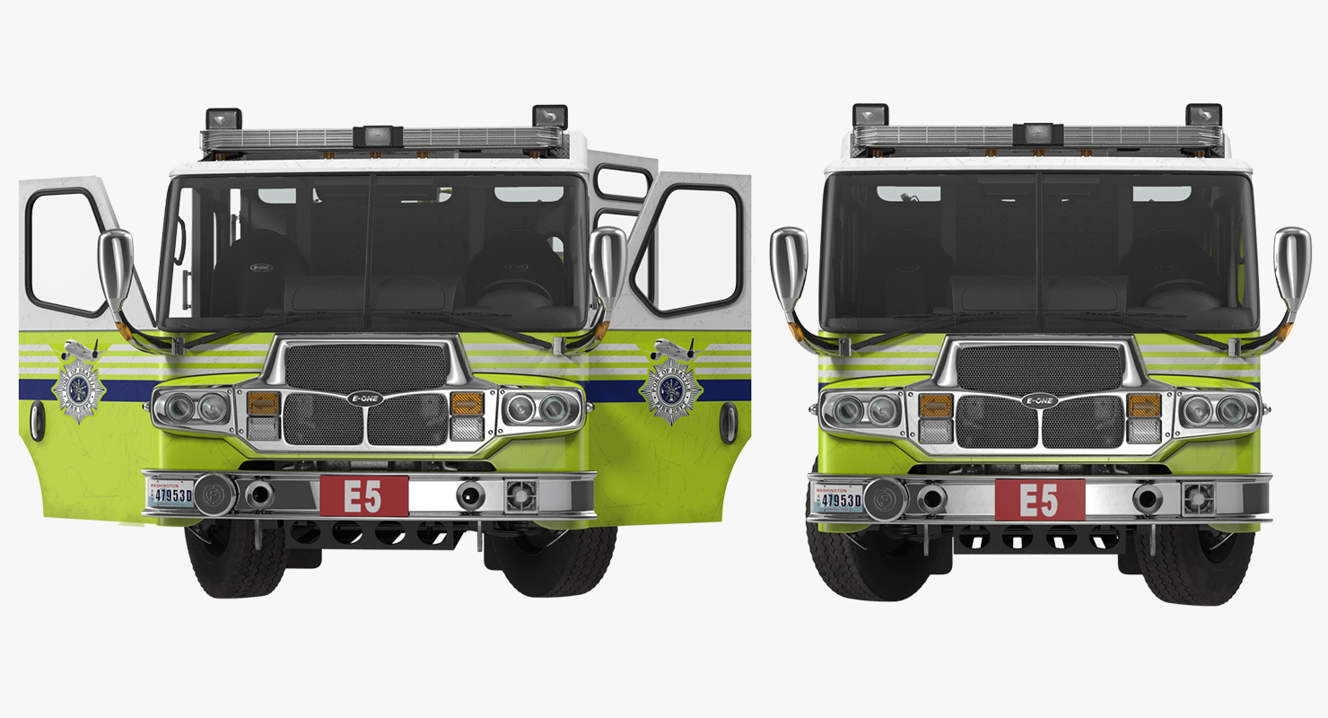 3D Fire Department E One Quest Pumper Rigged