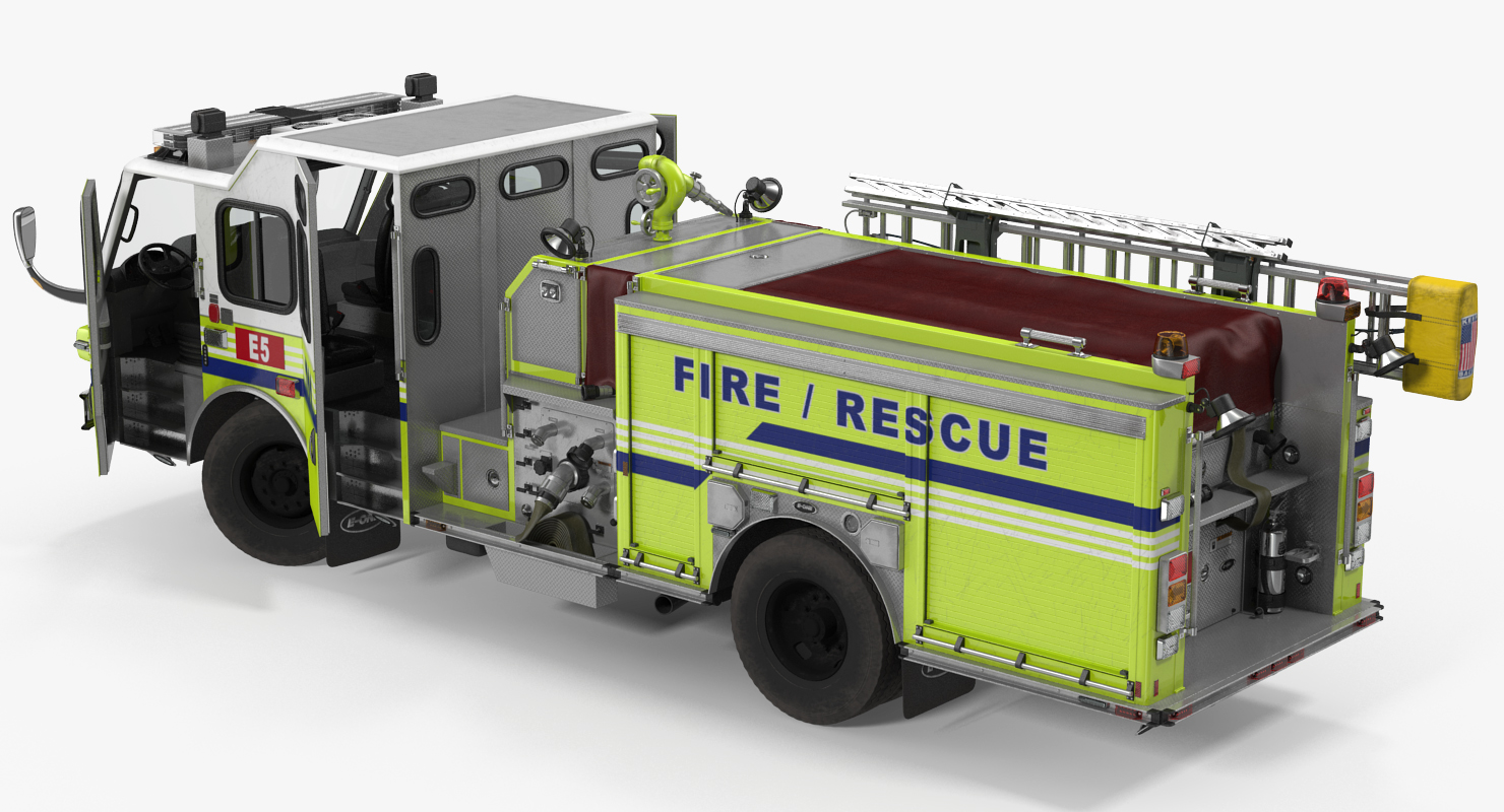 3D Fire Department E One Quest Pumper Rigged