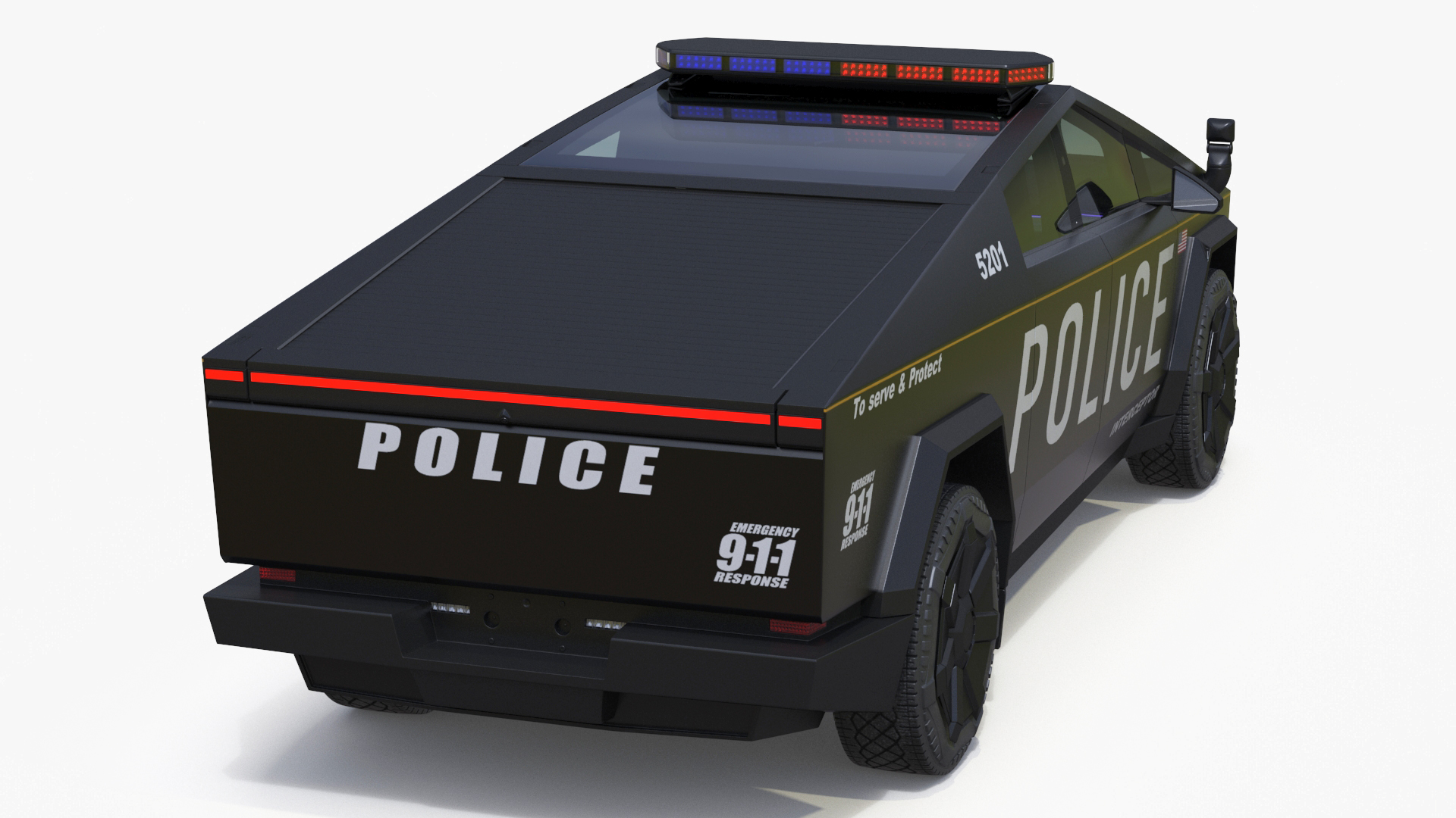 Tesla Cybertruck Police Car 3D