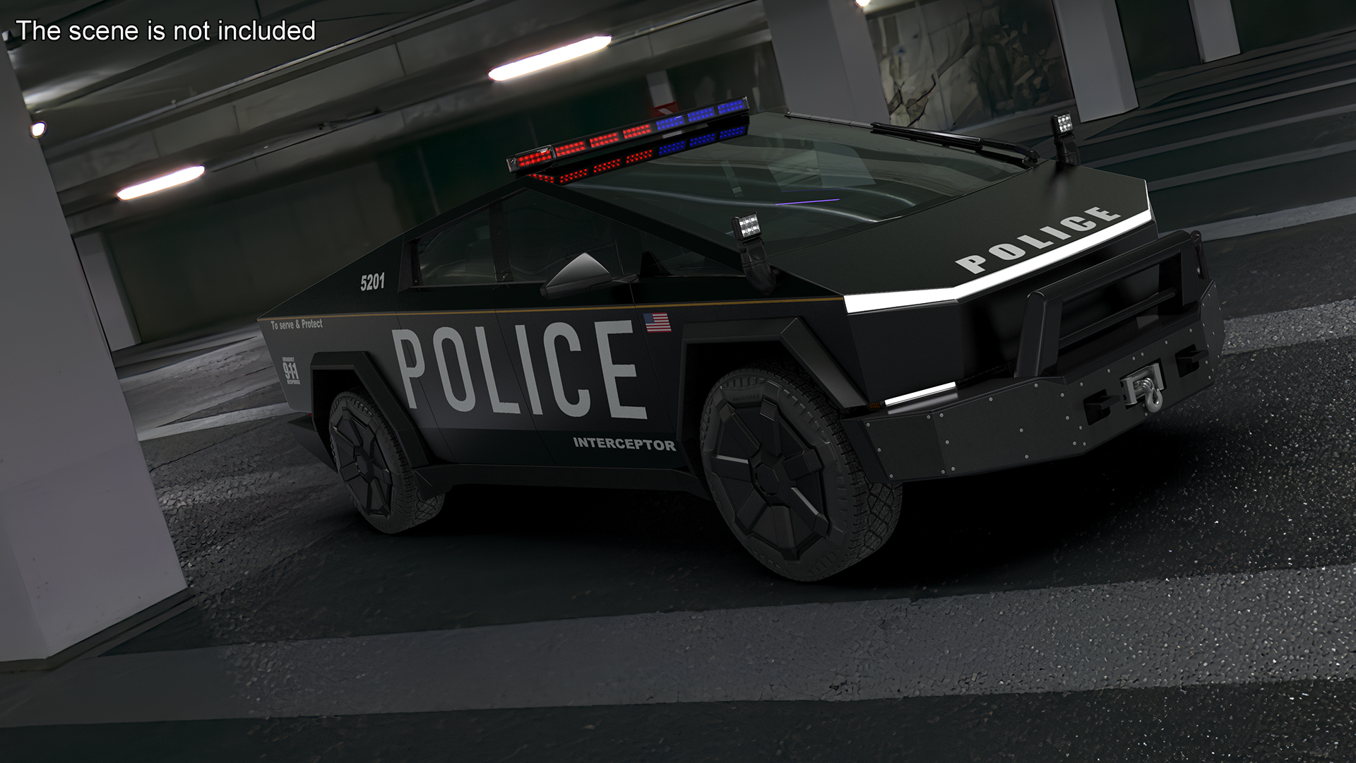 Tesla Cybertruck Police Car 3D