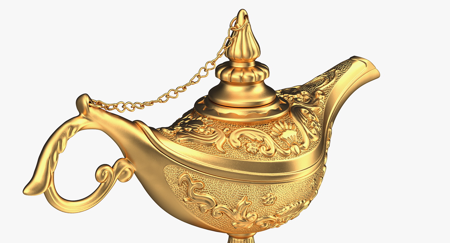 Golden Magic Lamp 3D