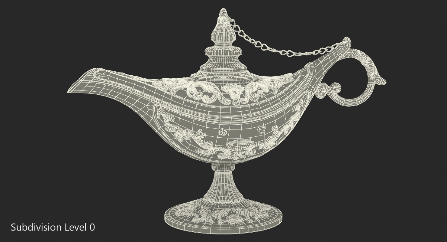 Golden Magic Lamp 3D