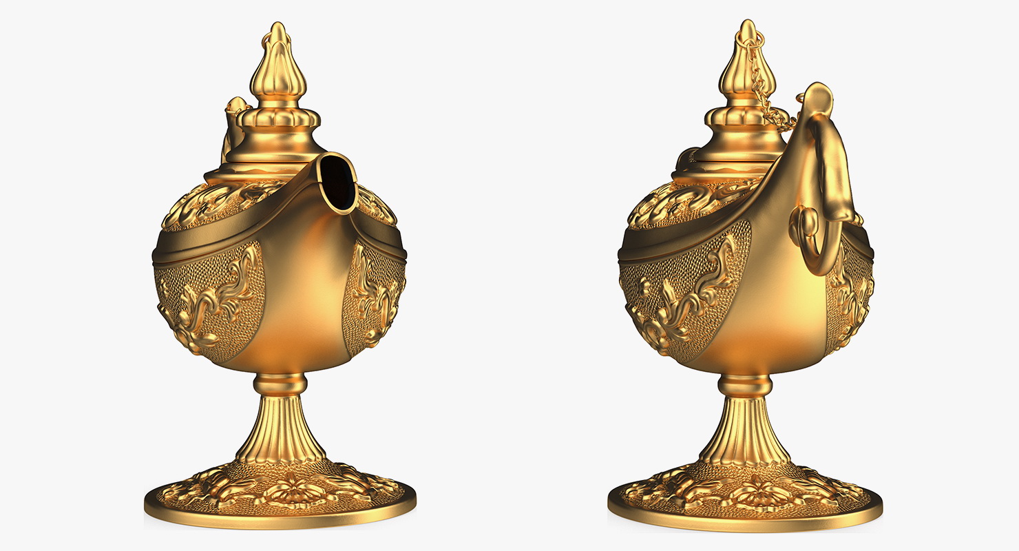 Golden Magic Lamp 3D