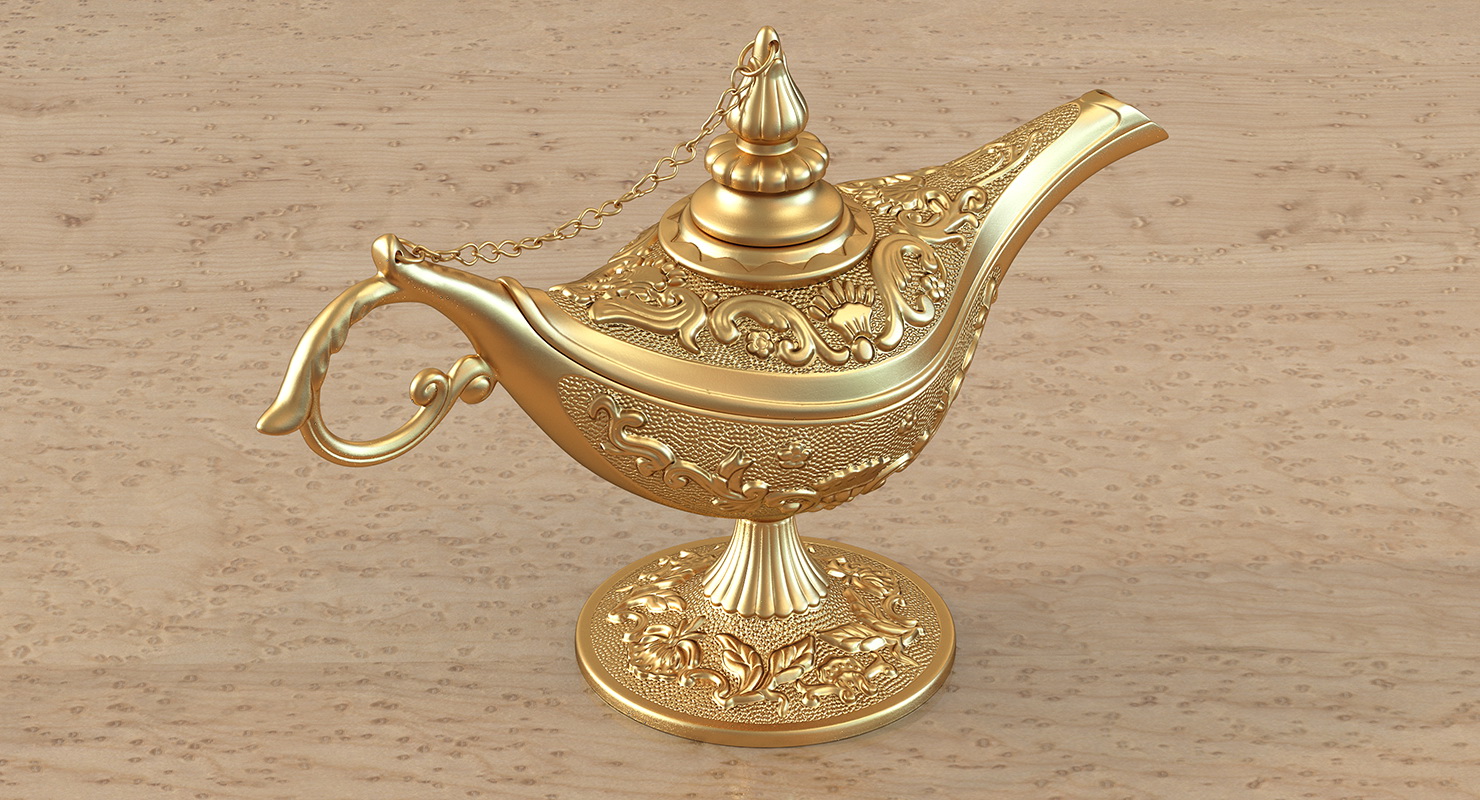 Golden Magic Lamp 3D