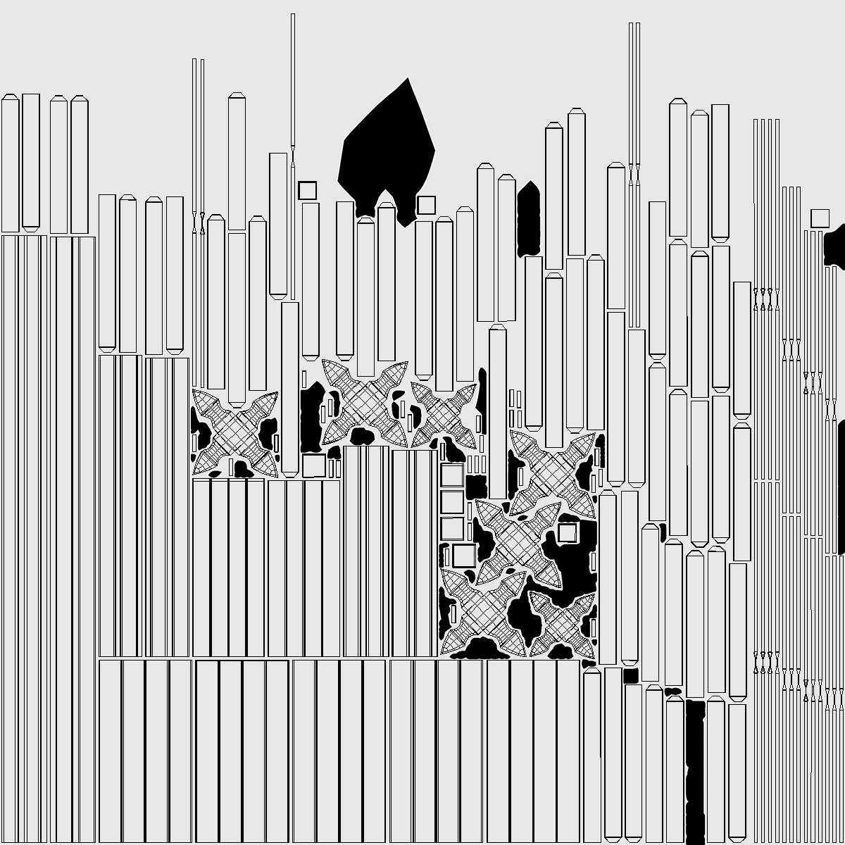 White Scalloped Fence Section 3D model