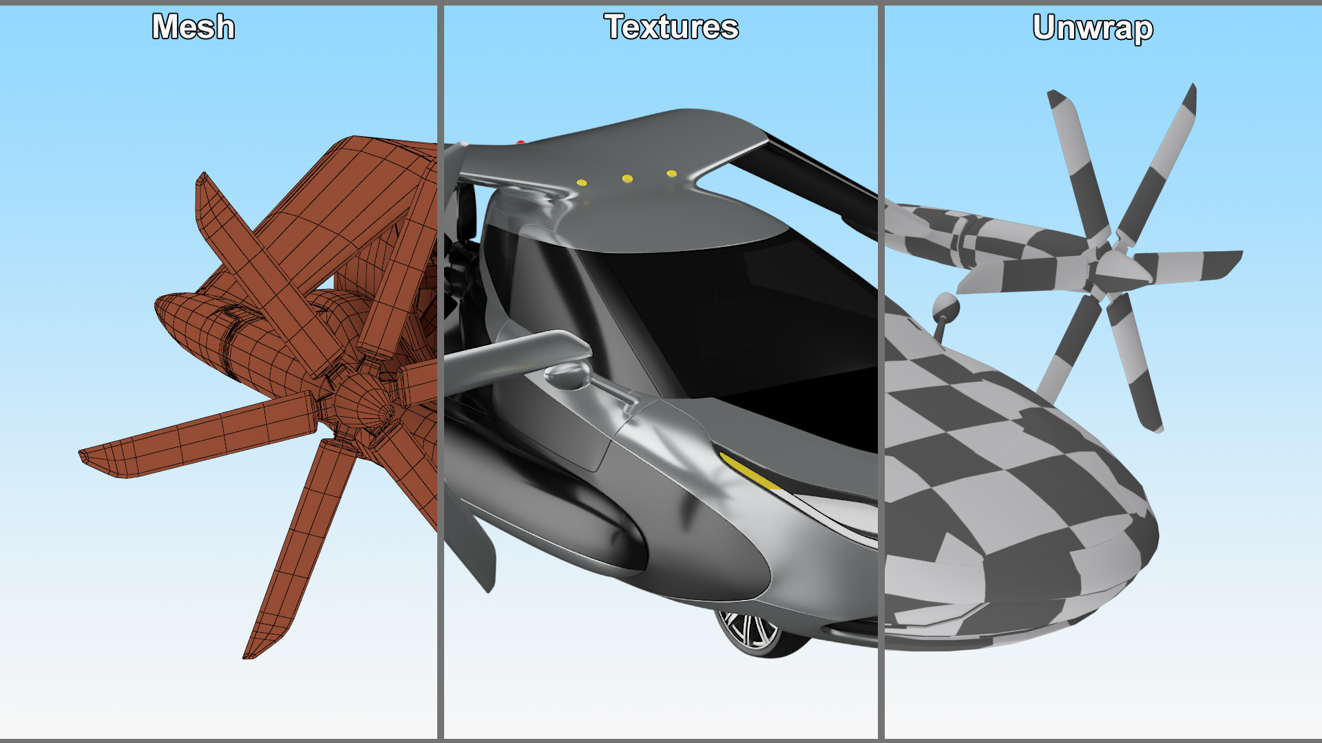 Concept Futuristic Flying Car 3D model