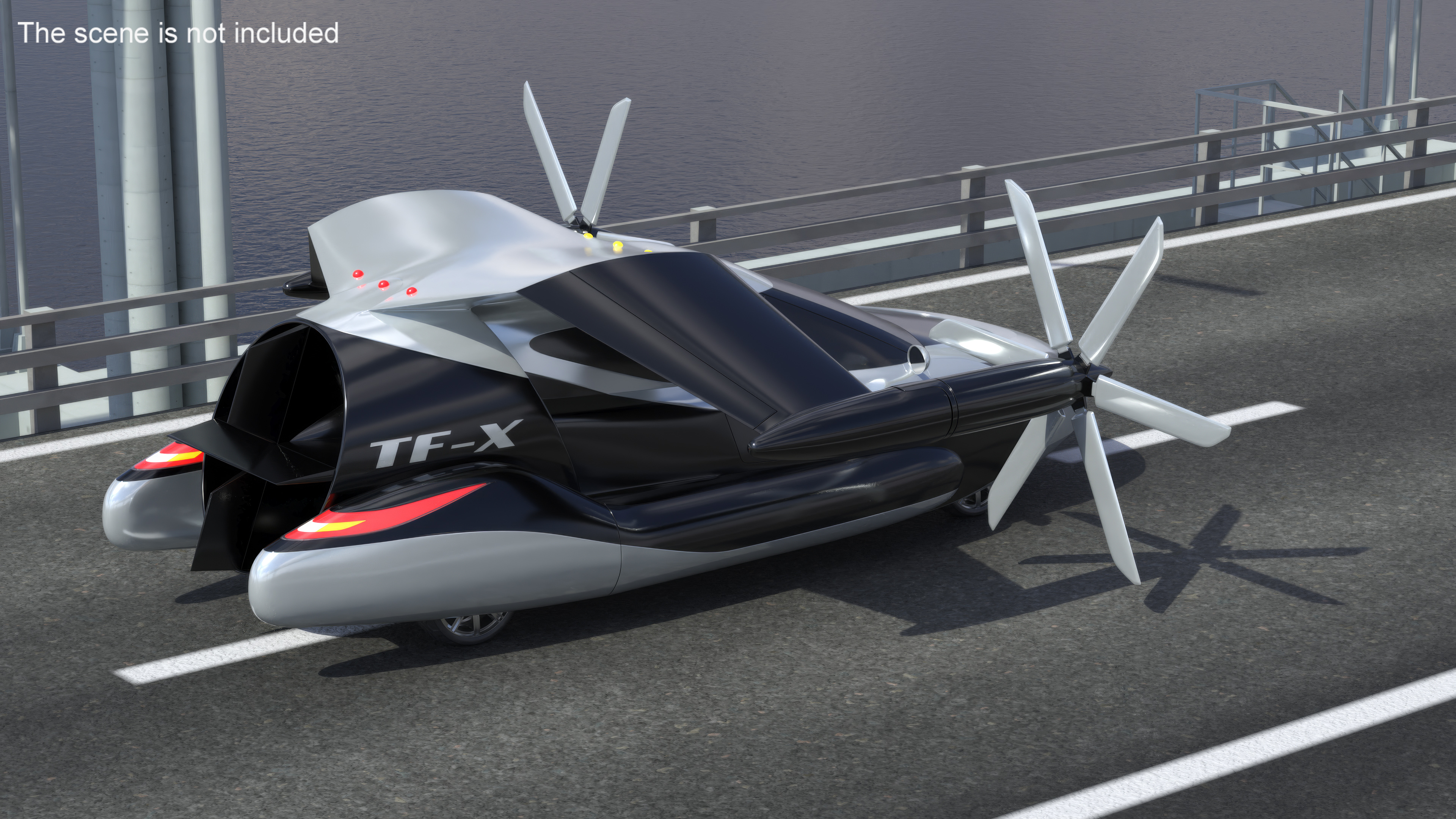 Concept Futuristic Flying Car 3D model