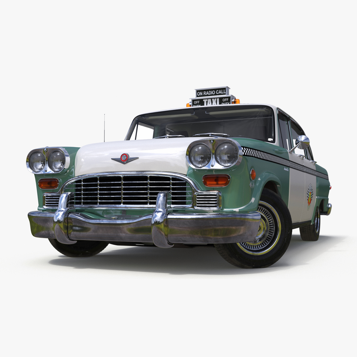 3D Checker Taxicab 1982 Rigged for Maya