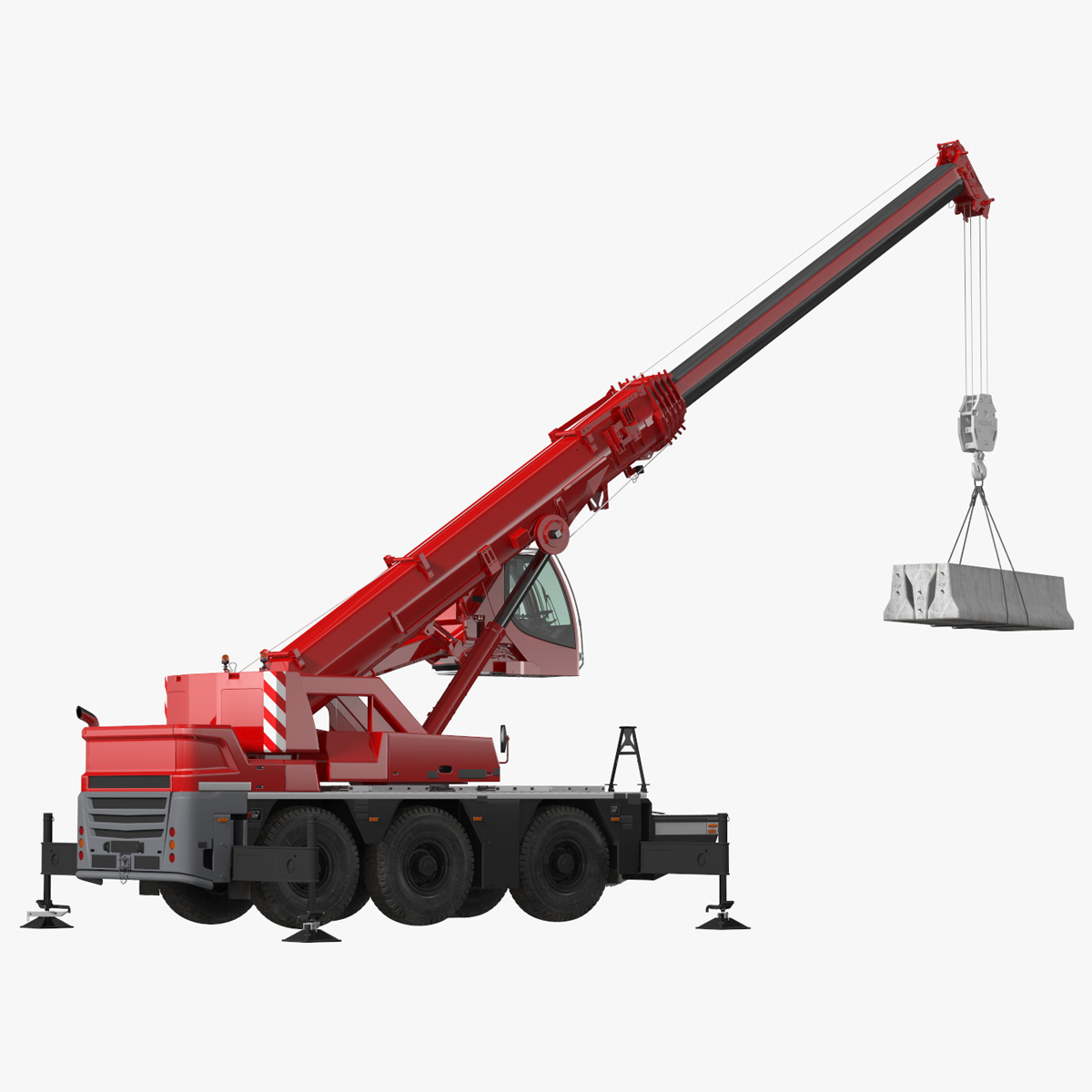 3D Compact Mobile Crane With Load Rigged for Cinema 4D