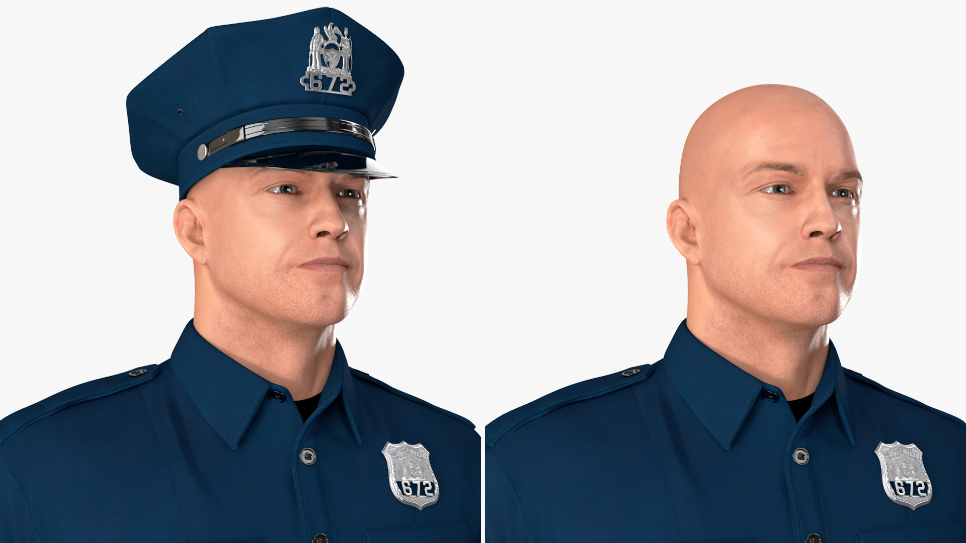 Policeman Escorting Asian Prisoner 3D model