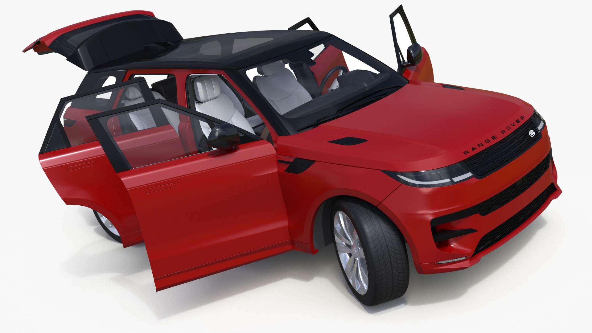 3D Range Rover Sport 2023 Red Rigged model