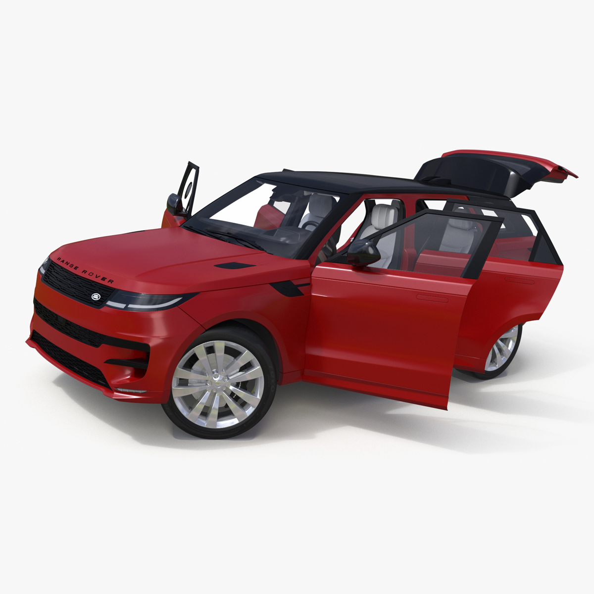 3D Range Rover Sport 2023 Red Rigged model