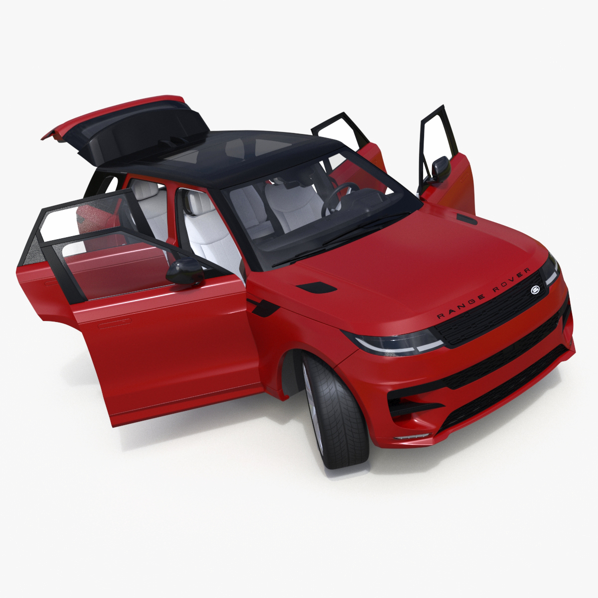 3D Range Rover Sport 2023 Red Rigged model