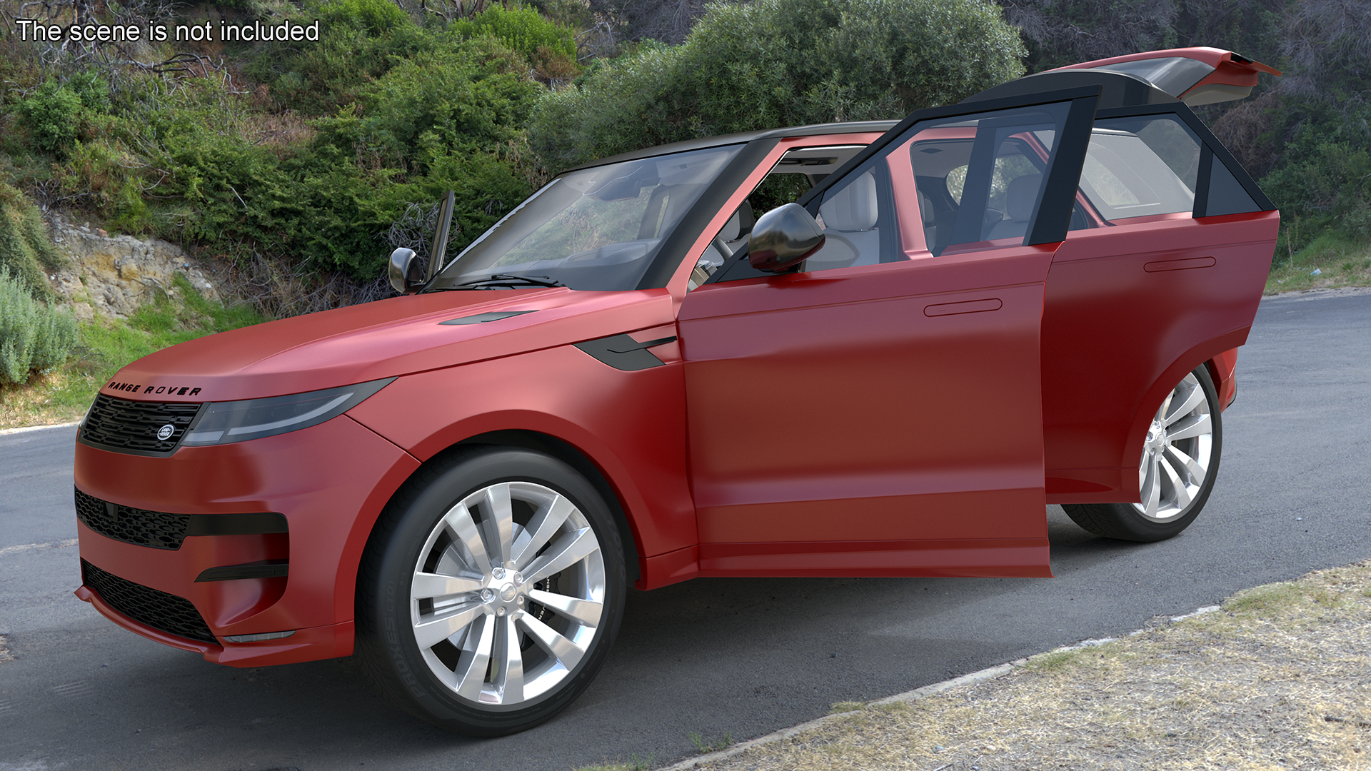 3D Range Rover Sport 2023 Red Rigged model