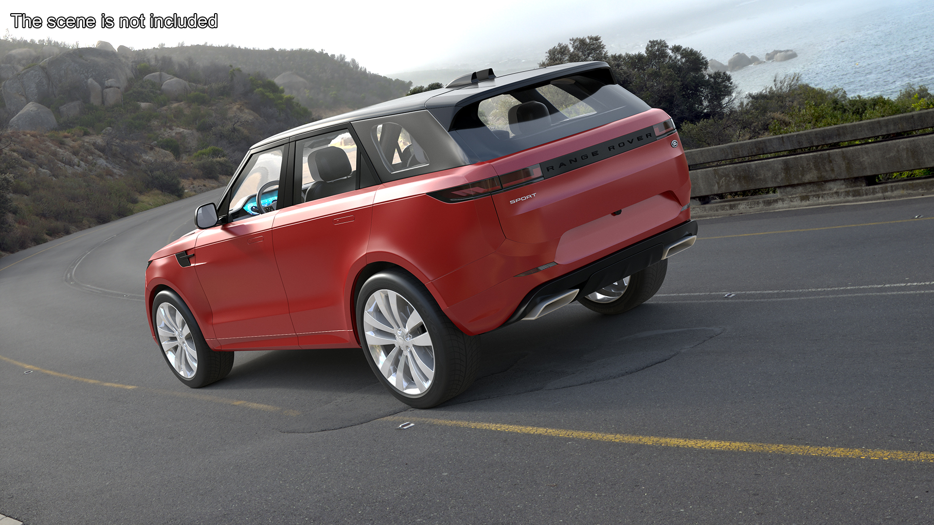 3D Range Rover Sport 2023 Red Rigged model