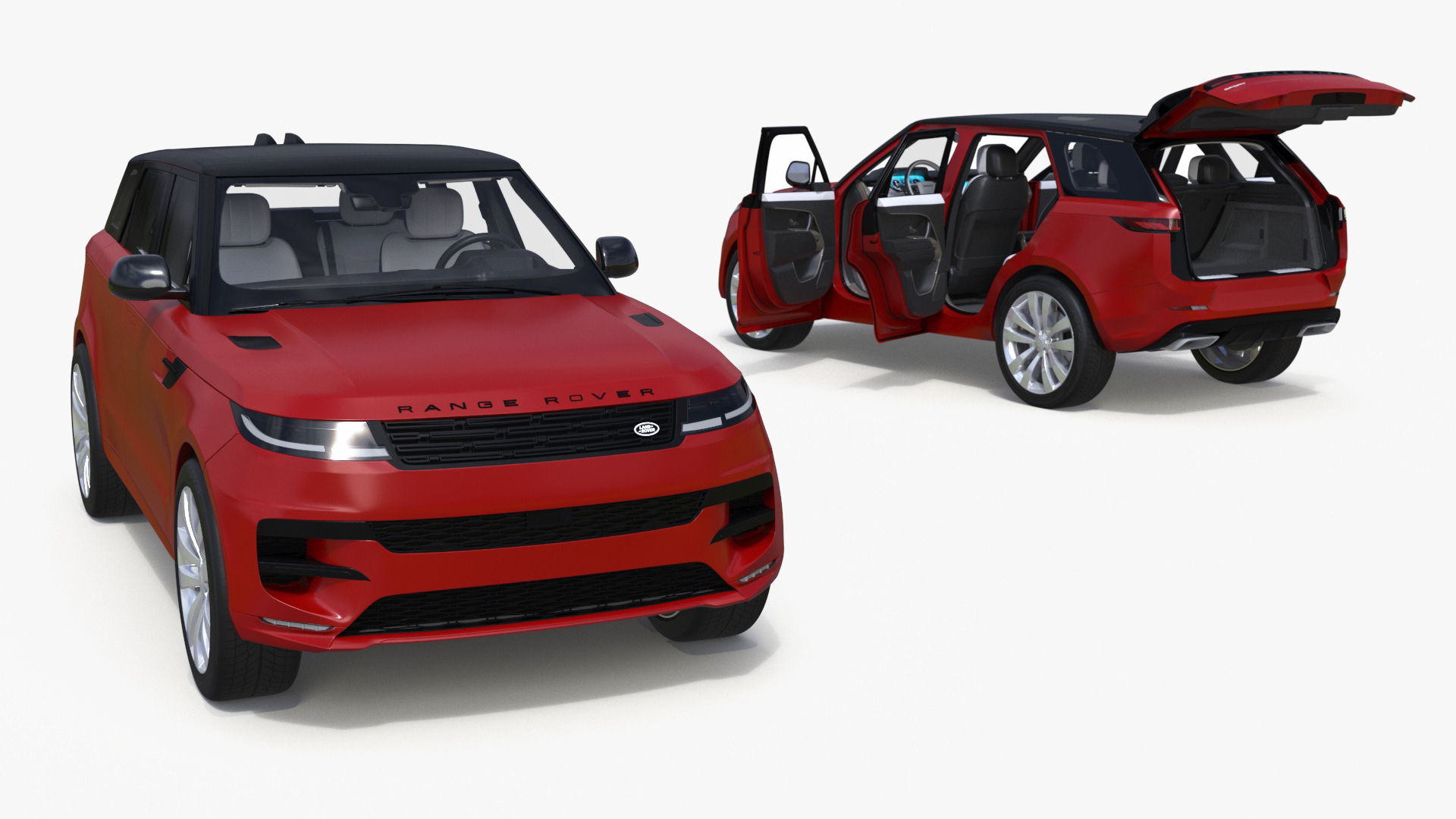 3D Range Rover Sport 2023 Red Rigged model