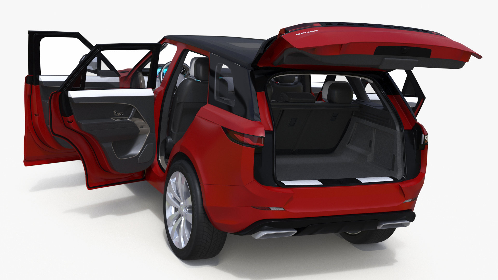 3D Range Rover Sport 2023 Red Rigged model