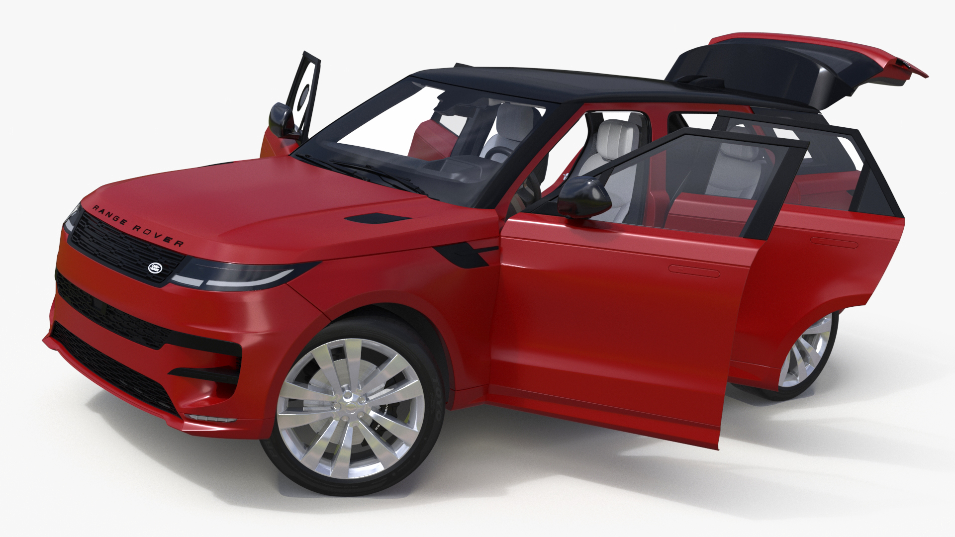 3D Range Rover Sport 2023 Red Rigged model