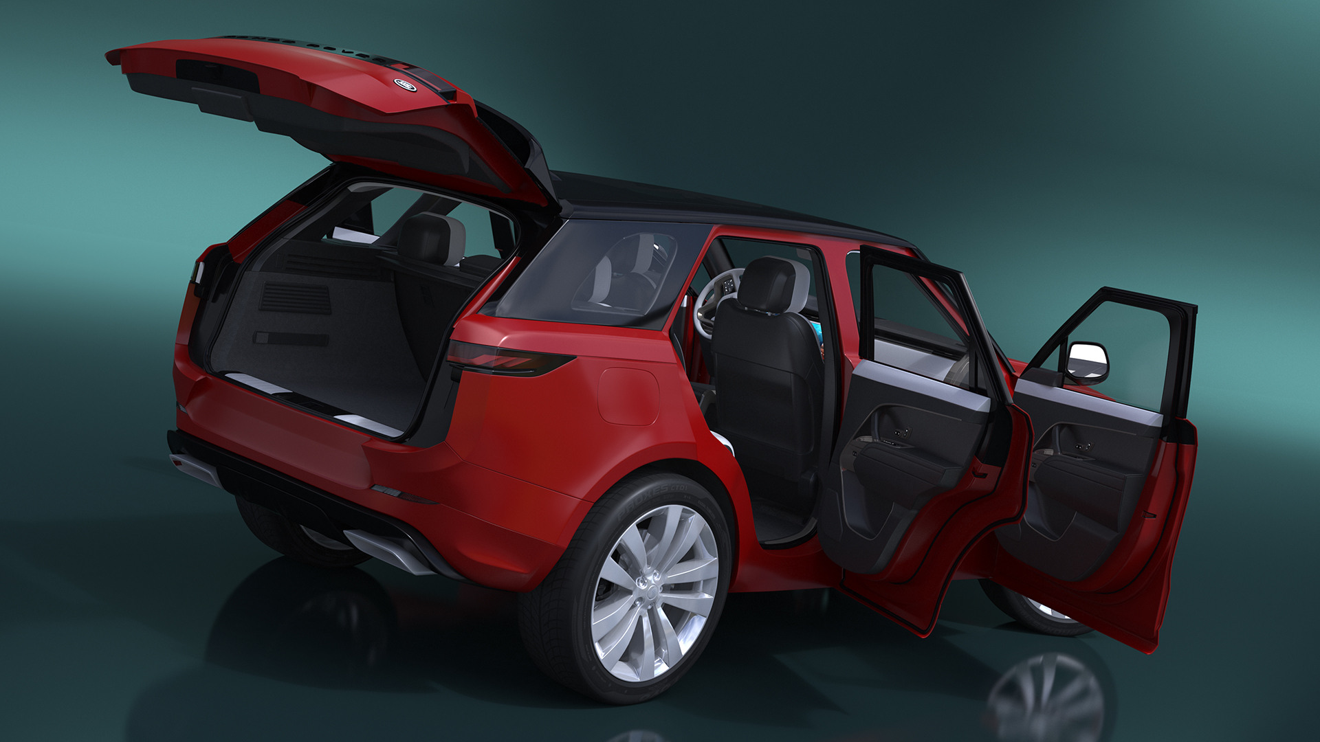 3D Range Rover Sport 2023 Red Rigged model