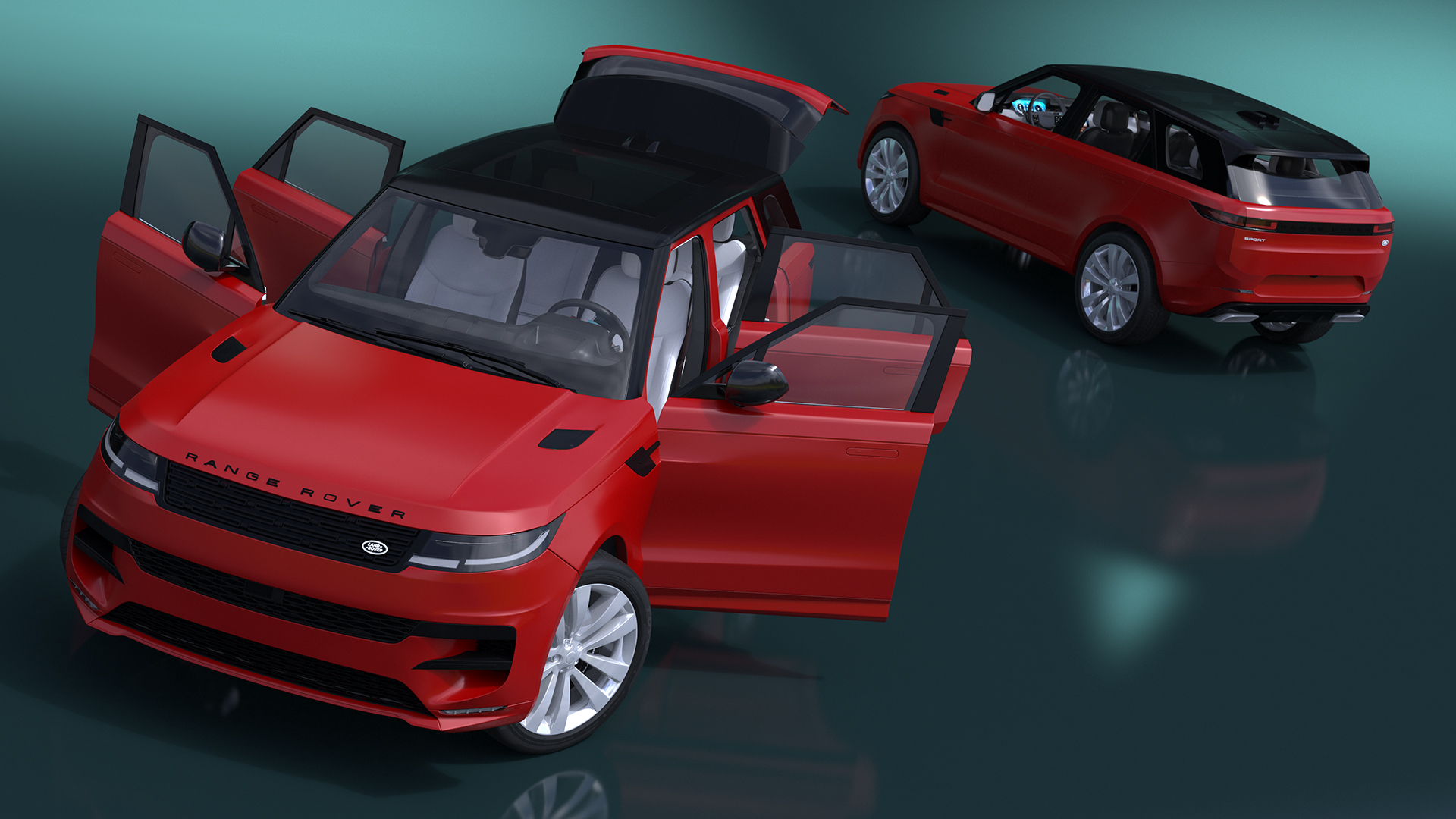 3D Range Rover Sport 2023 Red Rigged model