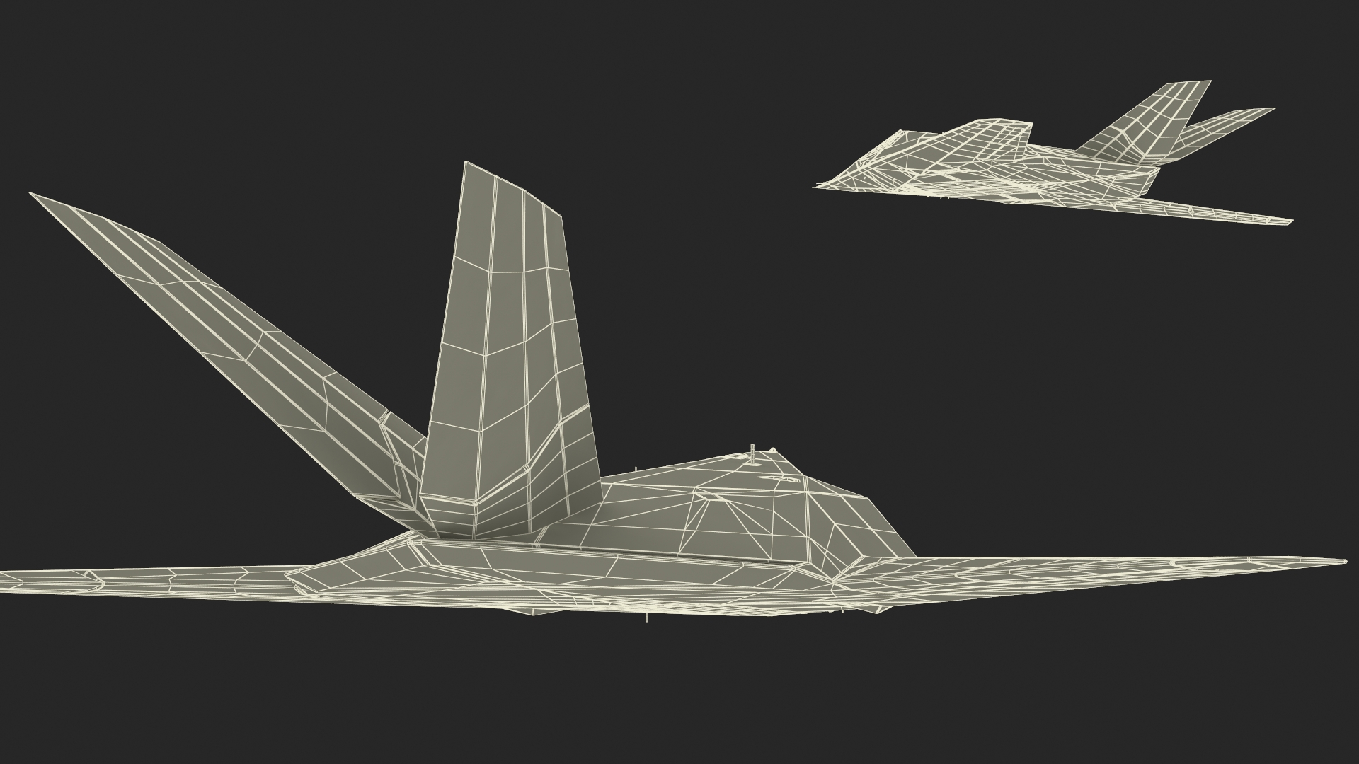 Stealth Aircraft in Flight Simplified 3D