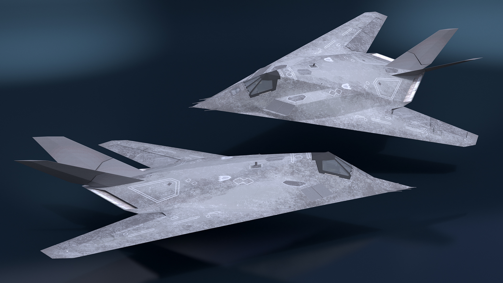 Stealth Aircraft in Flight Simplified 3D