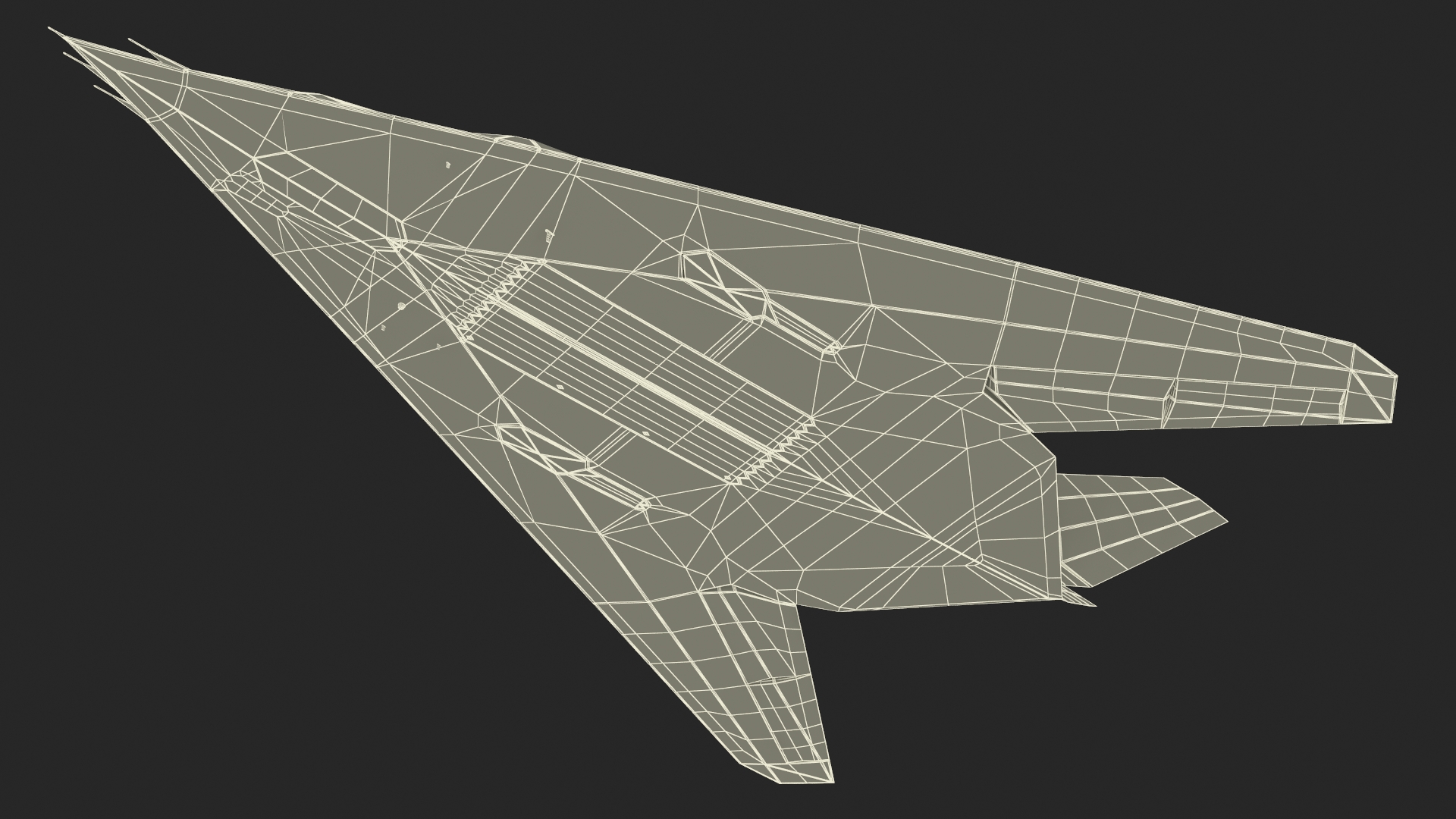 Stealth Aircraft in Flight Simplified 3D