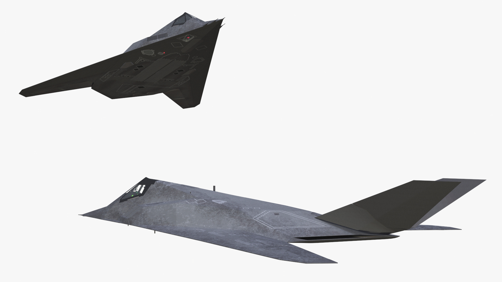 Stealth Aircraft in Flight Simplified 3D