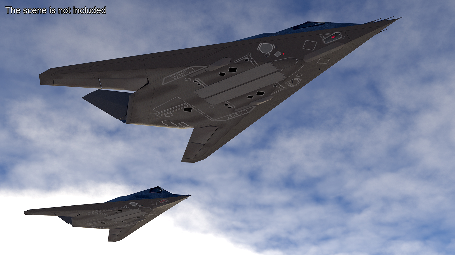 Stealth Aircraft in Flight Simplified 3D