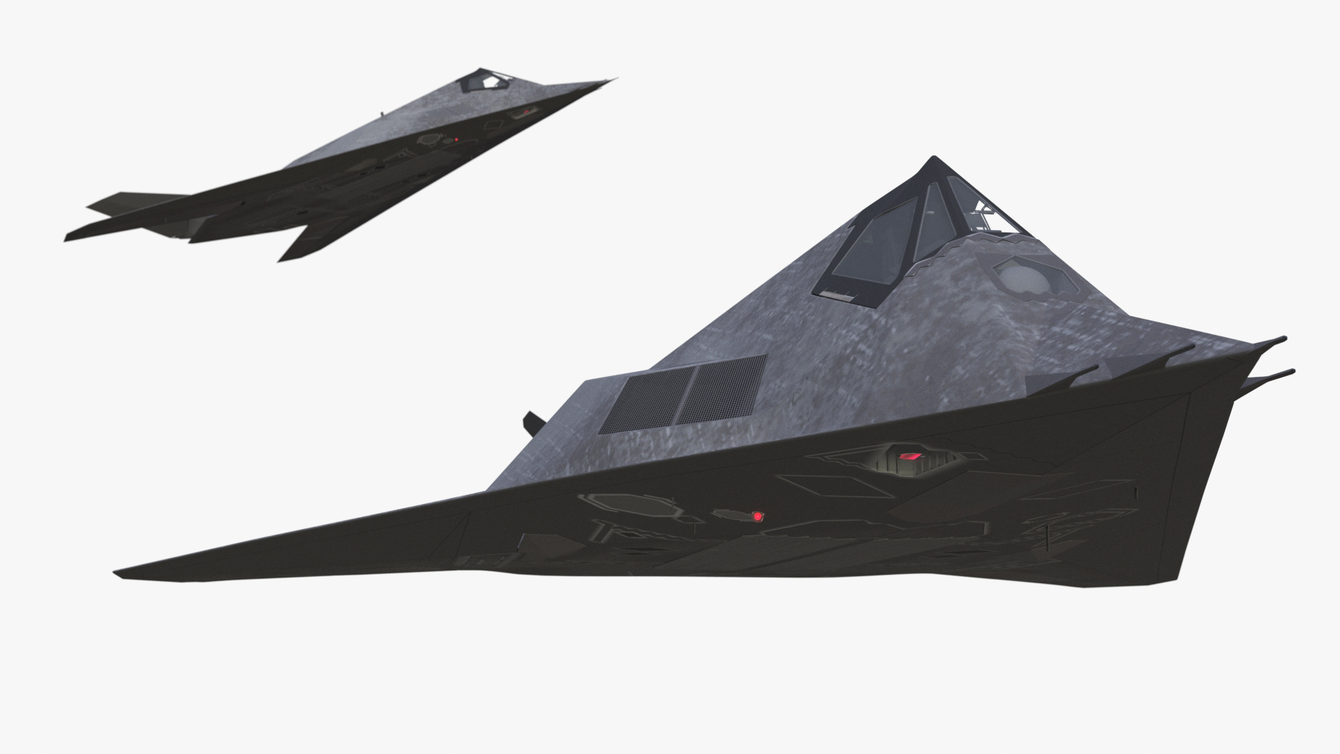 Stealth Aircraft in Flight Simplified 3D