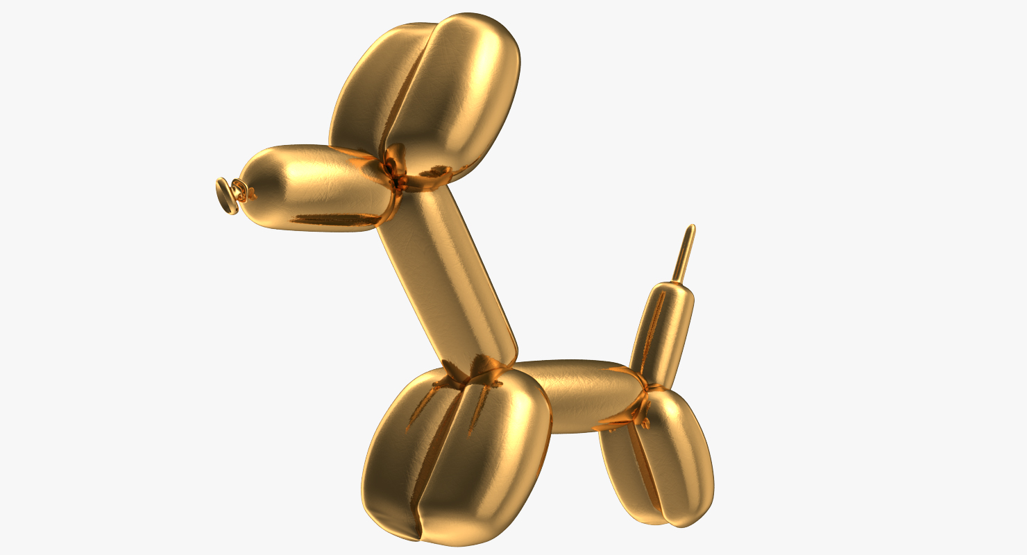 3D Golden Balloon Dog model