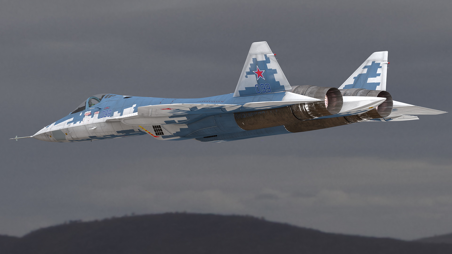 Sukhoi SU 57 Camo Flight 3D model