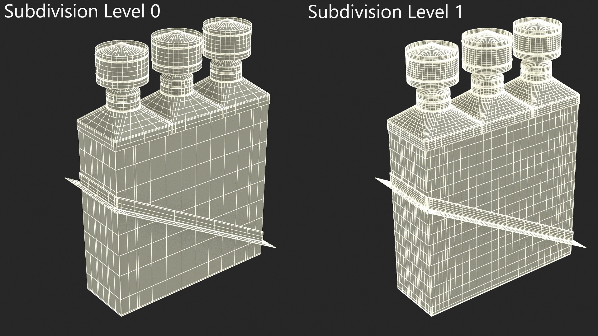 Triple Brick Chimney Corner Base 3D