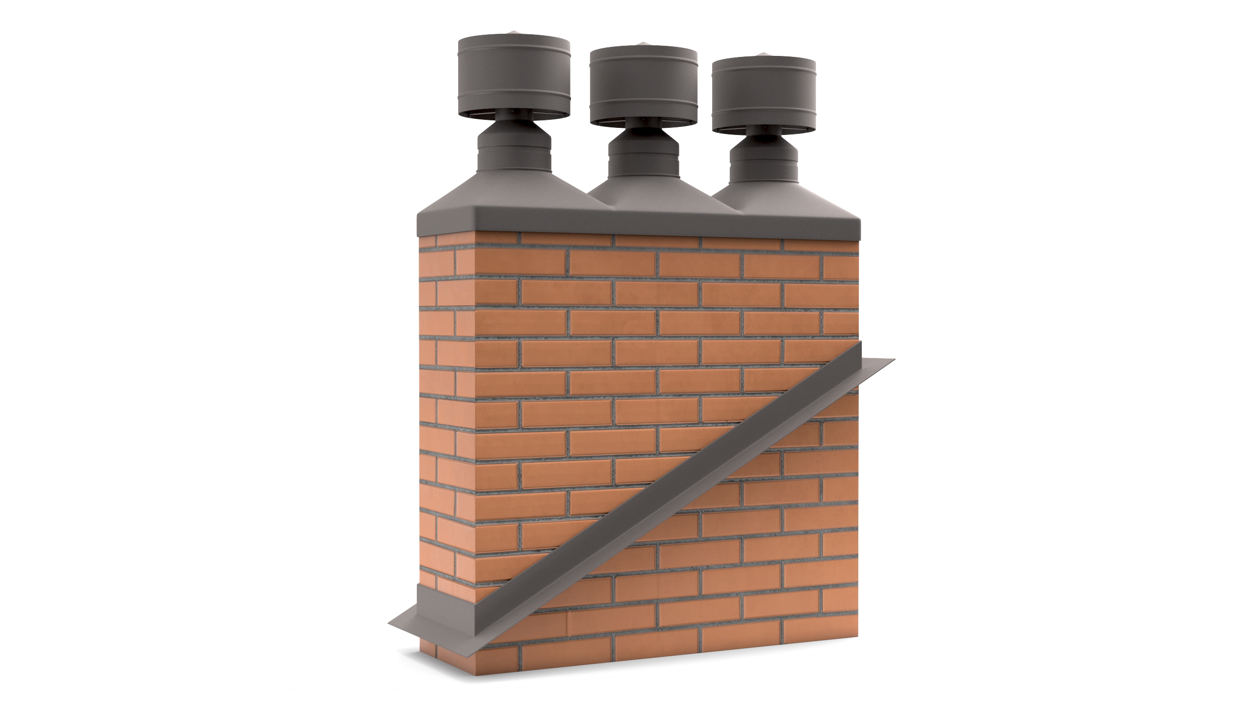 Triple Brick Chimney Corner Base 3D