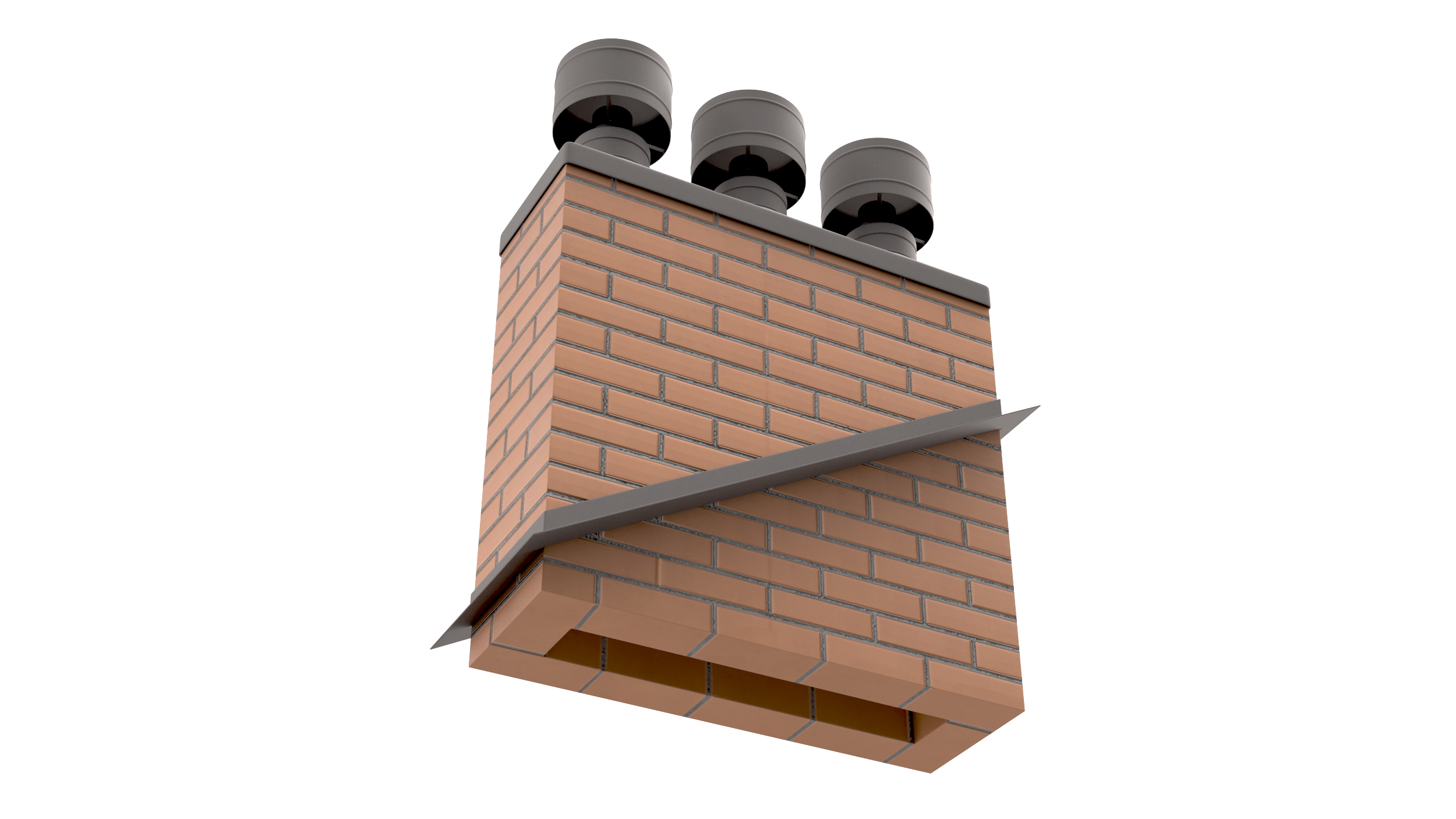 Triple Brick Chimney Corner Base 3D