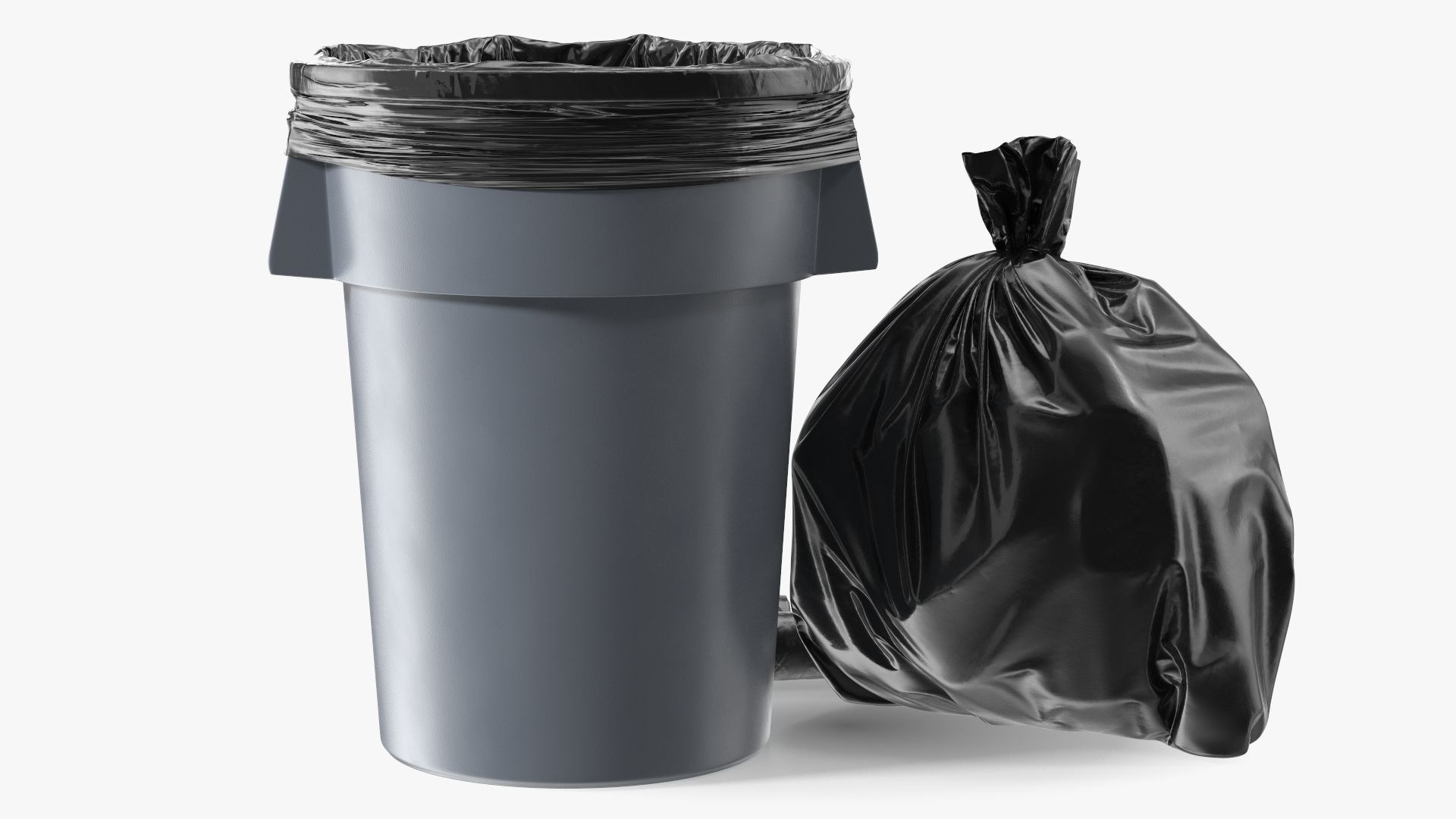 3D Black Trash Bags with Trash Bin