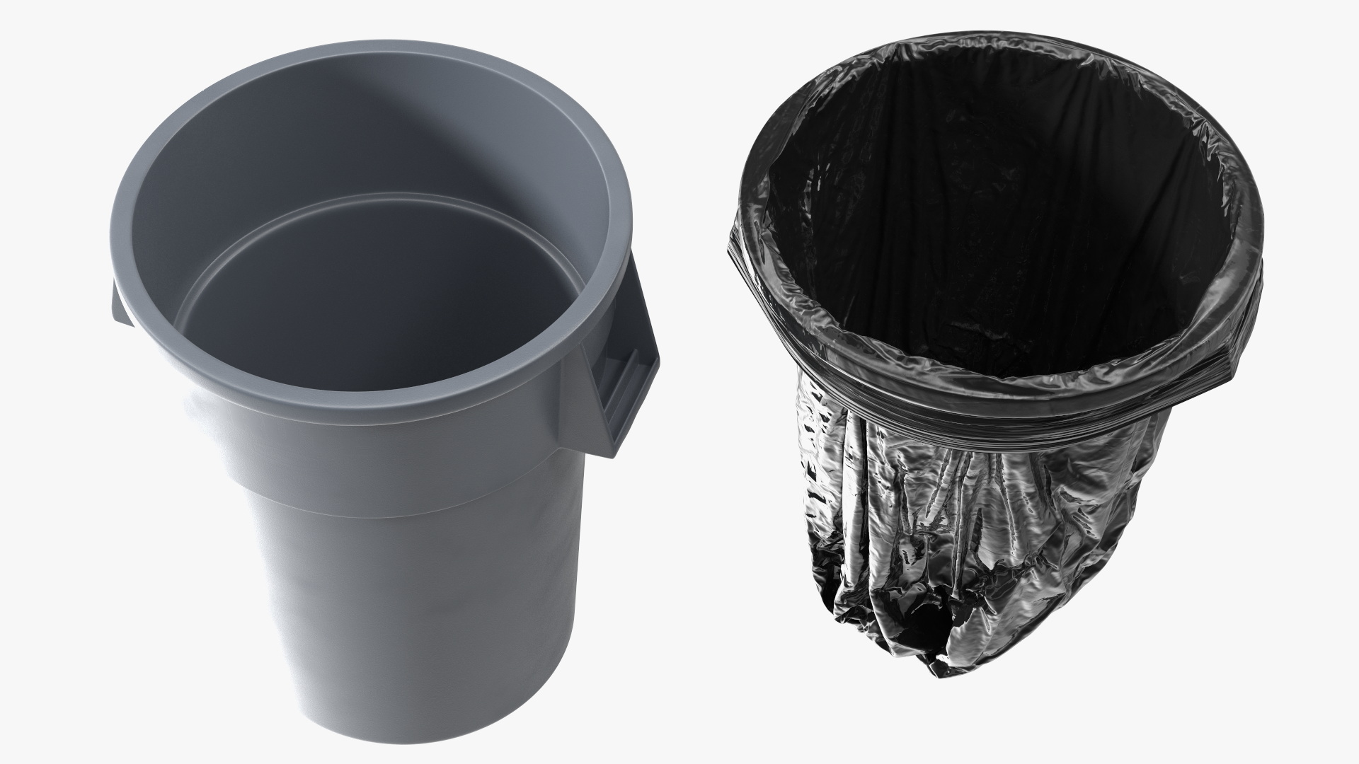 3D Black Trash Bags with Trash Bin