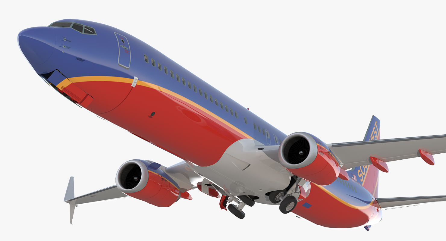 Boeing 737 900 with Interior and Cockpit Southwest Airlines 3D model