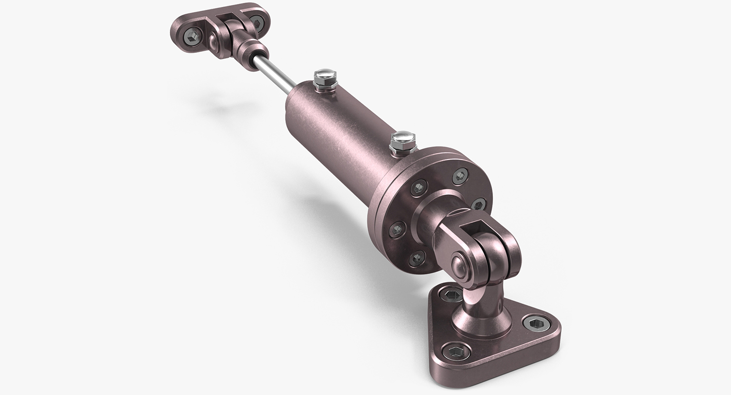 Anodized Hydraulic Cylinder 2 3D model