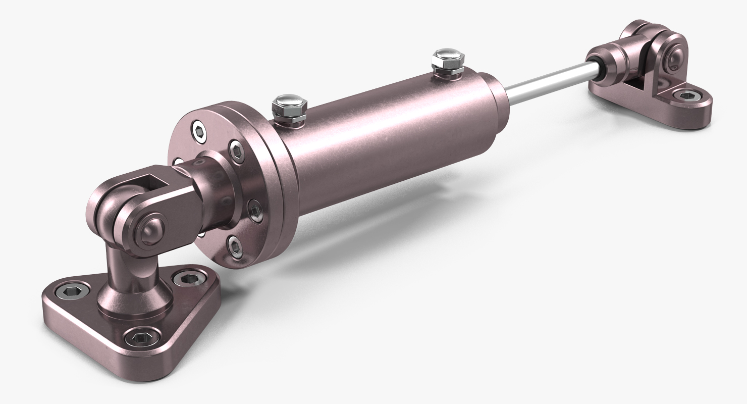 Anodized Hydraulic Cylinder 2 3D model