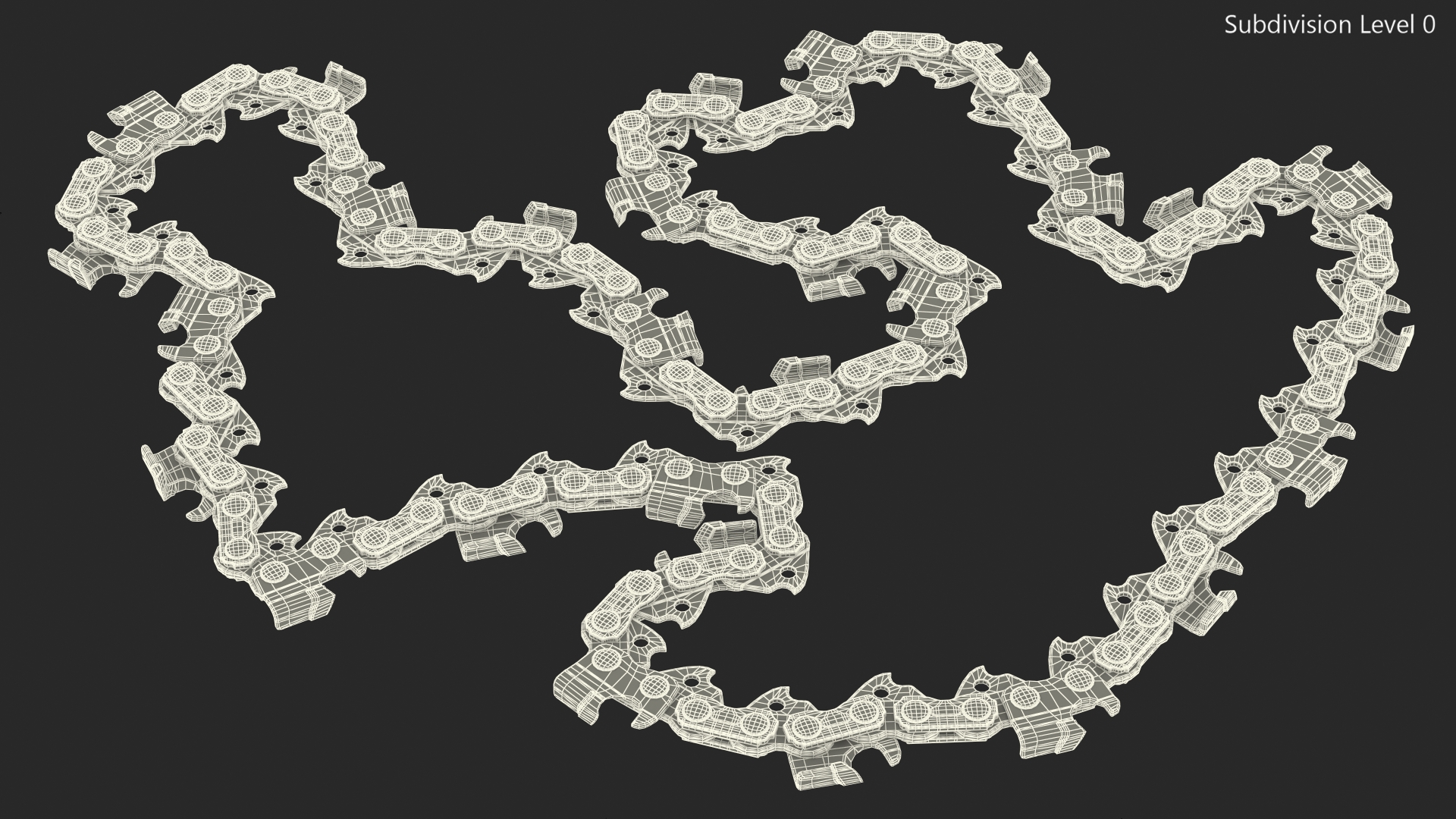 Steel Chain for Chainsaw 3D model