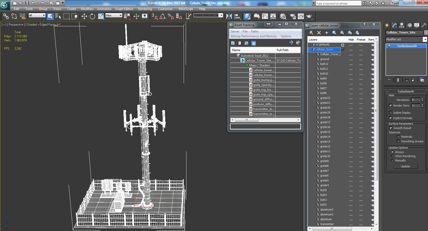 Cellular Tower Site 3D model