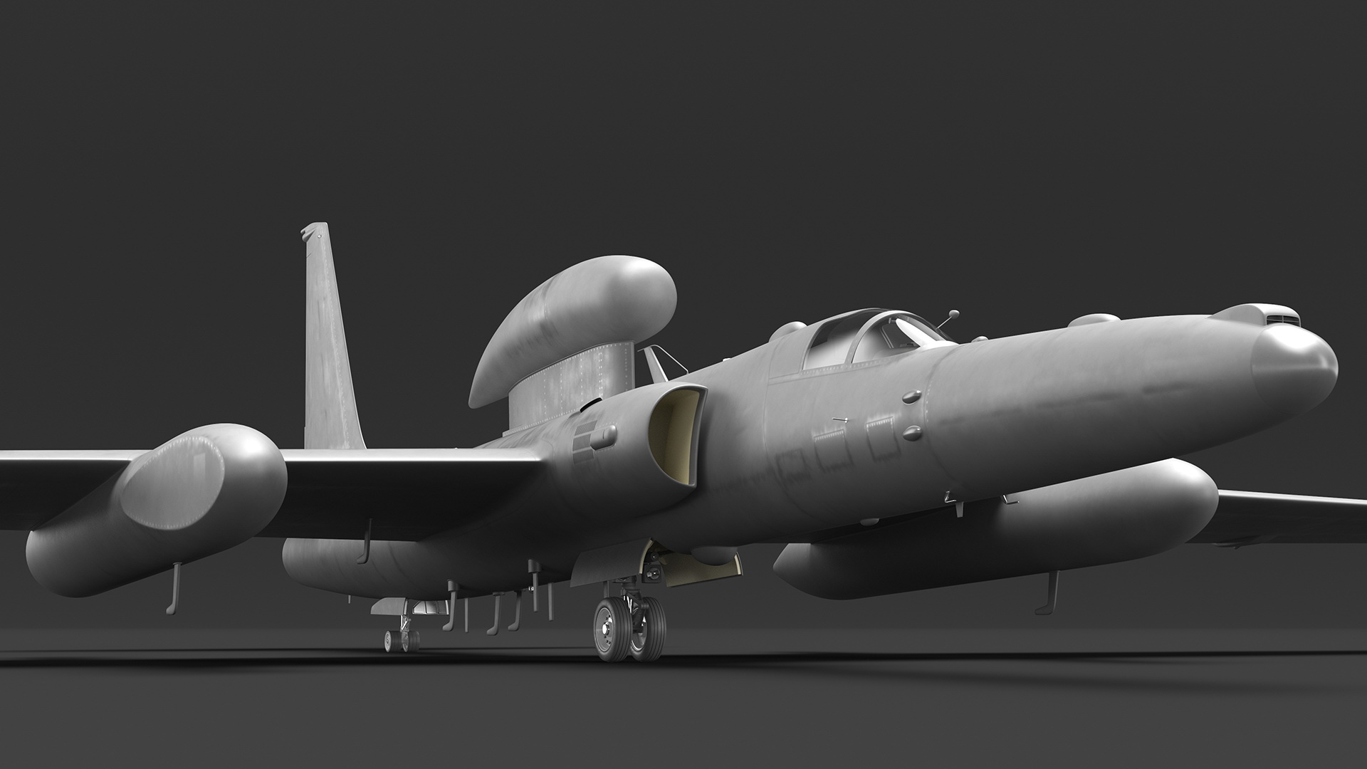 3D model High Altitude Surveillance Aircraft Grey