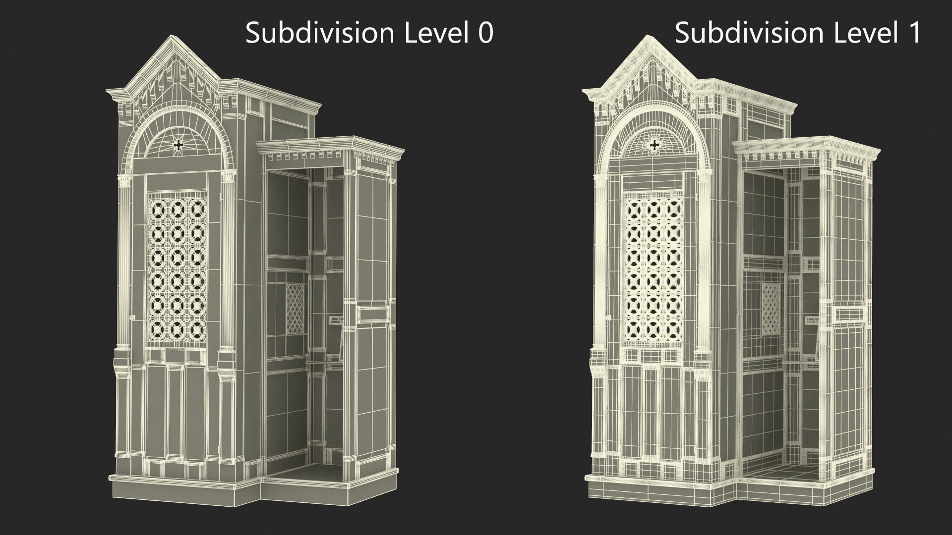 3D Confessional Aspen Wood model