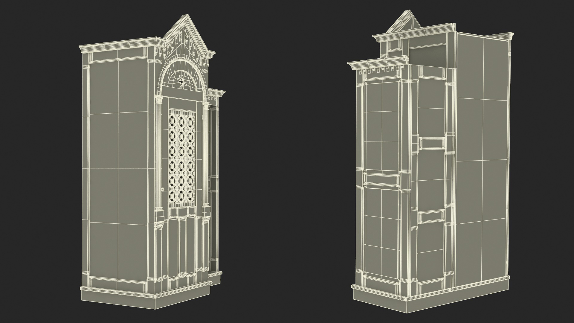 3D Confessional Aspen Wood model