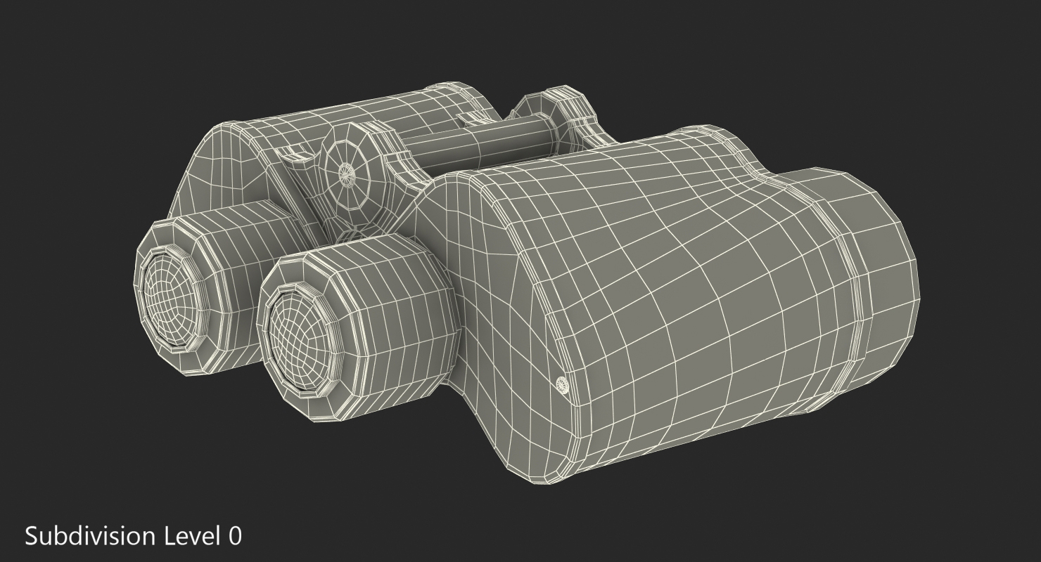 Old Metal Military Binoculars 3D model