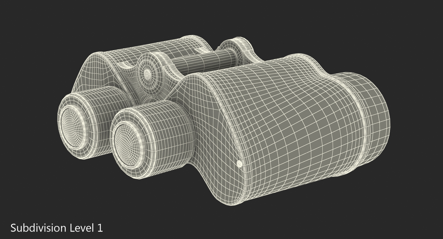 Old Metal Military Binoculars 3D model